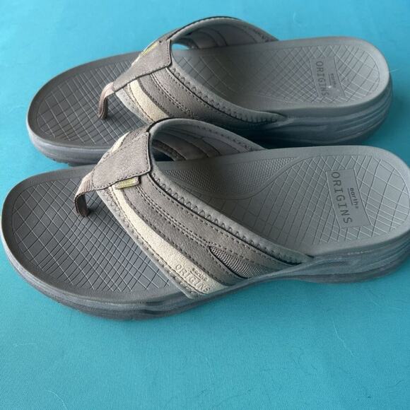 Earth Origins Men's Boyd Brown Sport Flip Flop Sandal Shoes Size 8M - Picture 3 of 7